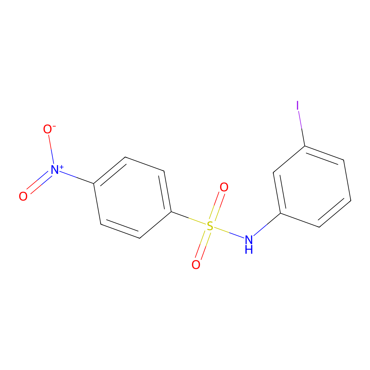 N-(3-iodophenyl)-4-nitrobenzenesulfonamide molecular structure, CAS 332941-97-6