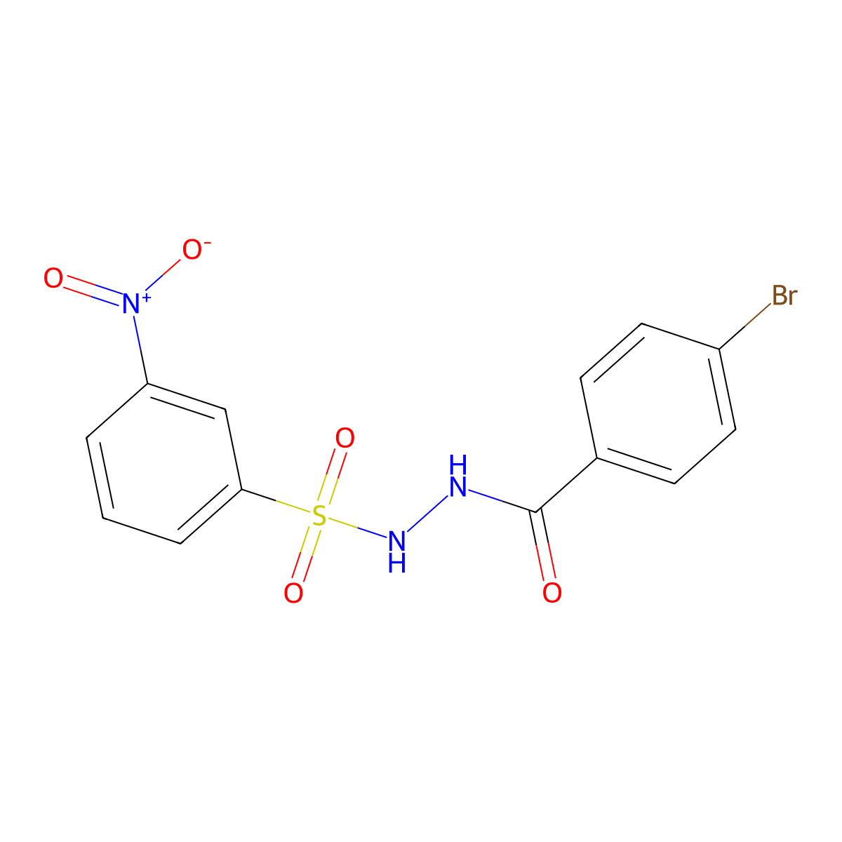 N'-(4-bromobenzoyl)-3-nitrobenzenesulfonohydrazide molecular structure, CAS 332942-19-5