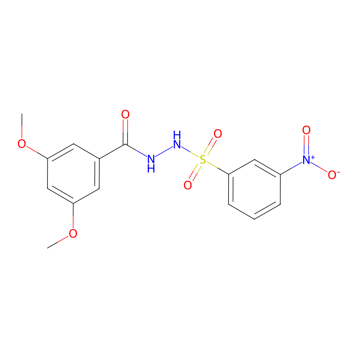 N'-(3,5-dimethoxybenzoyl)-3-nitrobenzenesulfonohydrazide molecular structure, CAS 332942-25-3