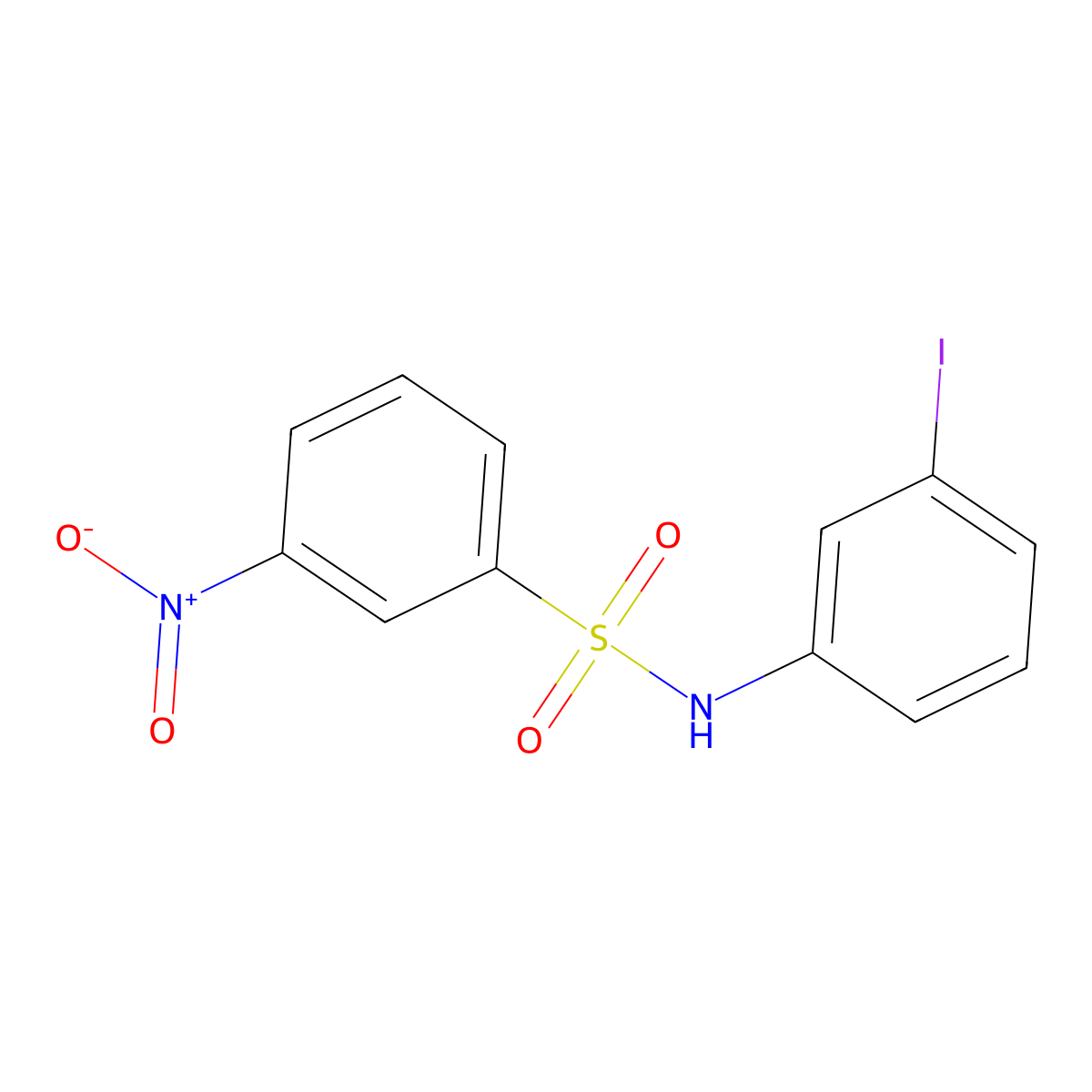 N-(3-iodophenyl)-3-nitrobenzenesulfonamide molecular structure, CAS 332942-31-1