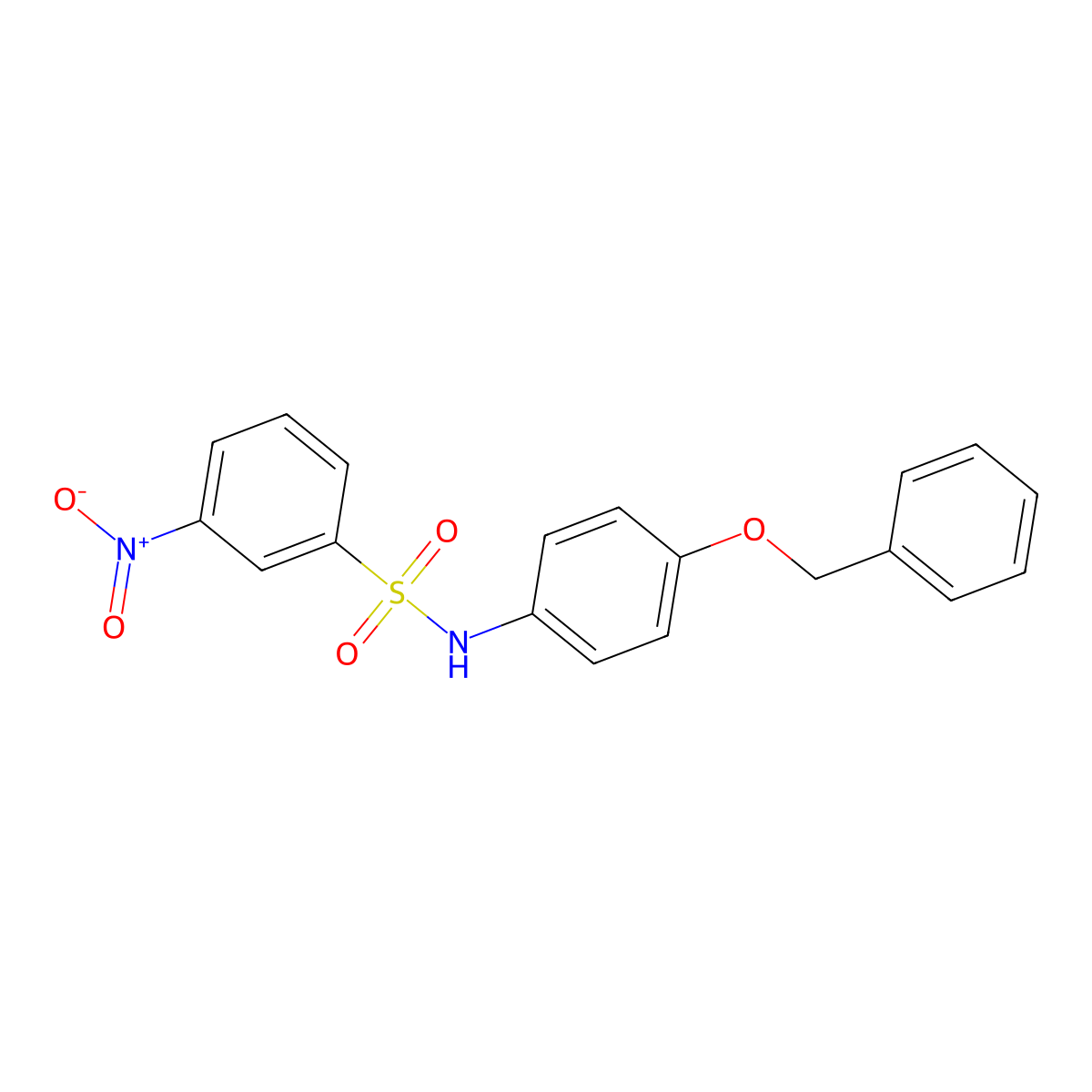 3-nitro-N-(4-phenylmethoxyphenyl)benzenesulfonamide molecular structure, CAS 332942-33-3