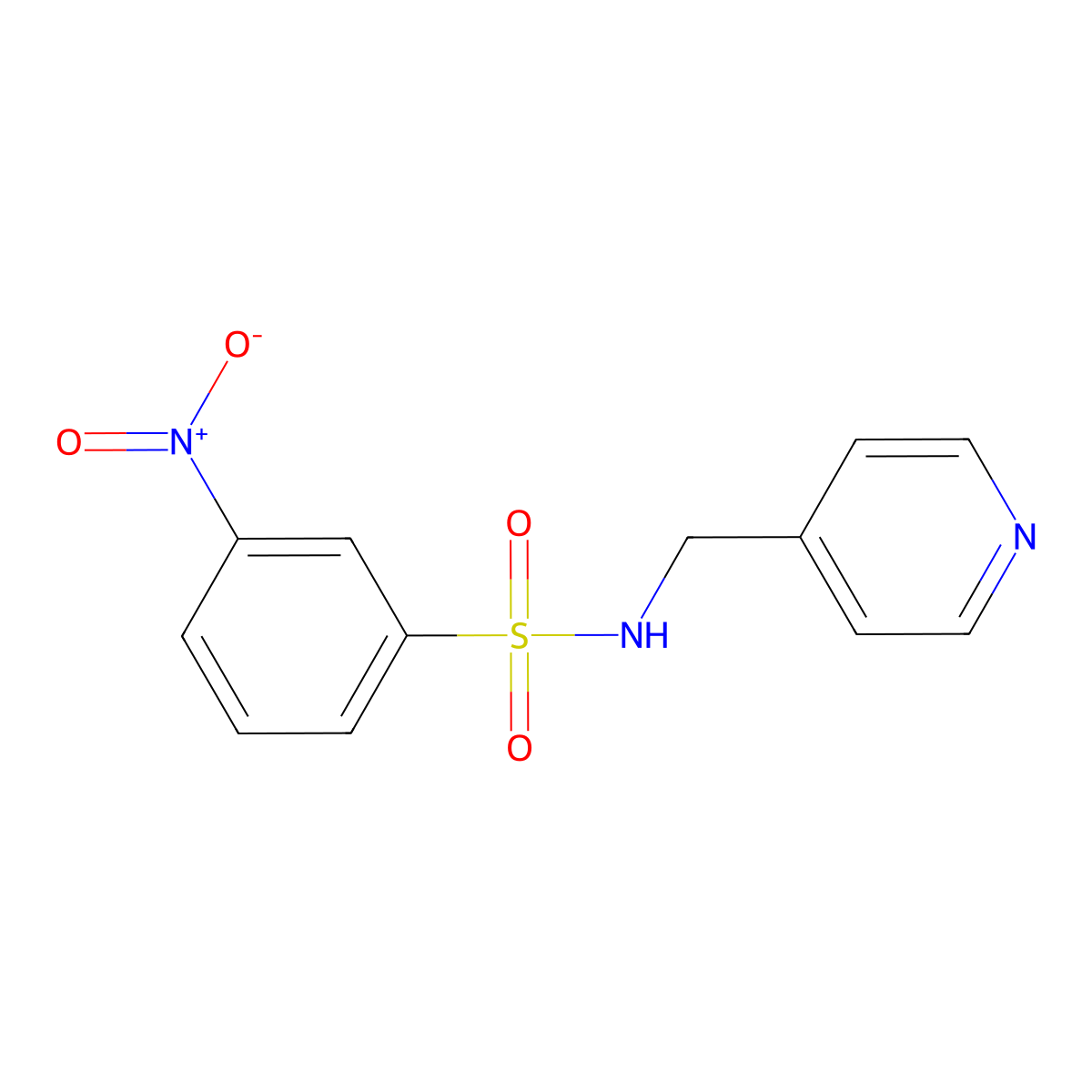 3-nitro-N-(pyridin-4-ylmethyl)benzenesulfonamide molecular structure, CAS 332942-34-4