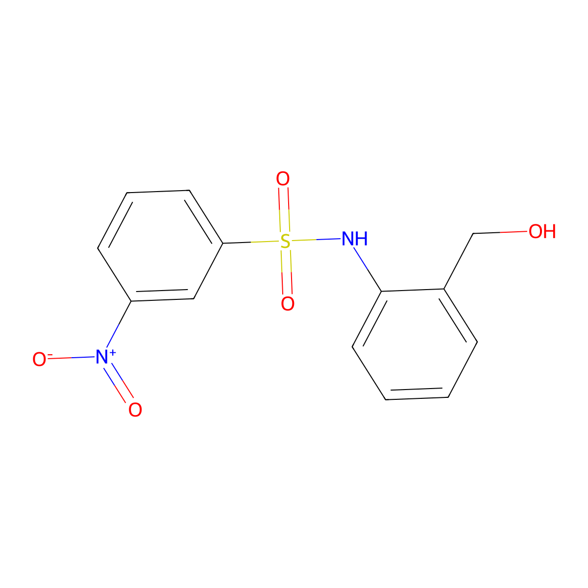 N-[2-(hydroxymethyl)phenyl]-3-nitrobenzenesulfonamide molecular structure, CAS 332942-35-5