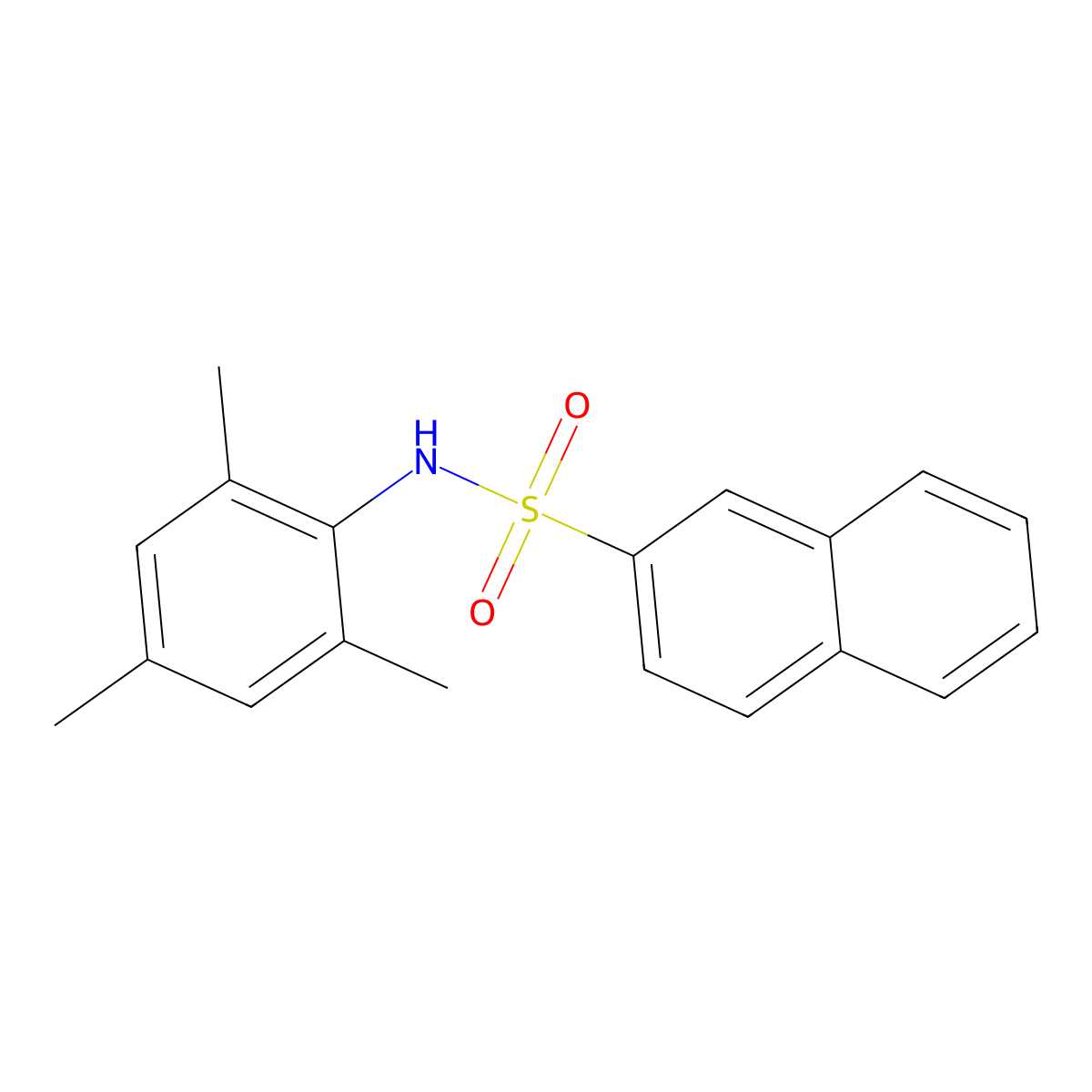 N-(2,4,6-trimethylphenyl)naphthalene-2-sulfonamide molecular structure, CAS 332942-42-4