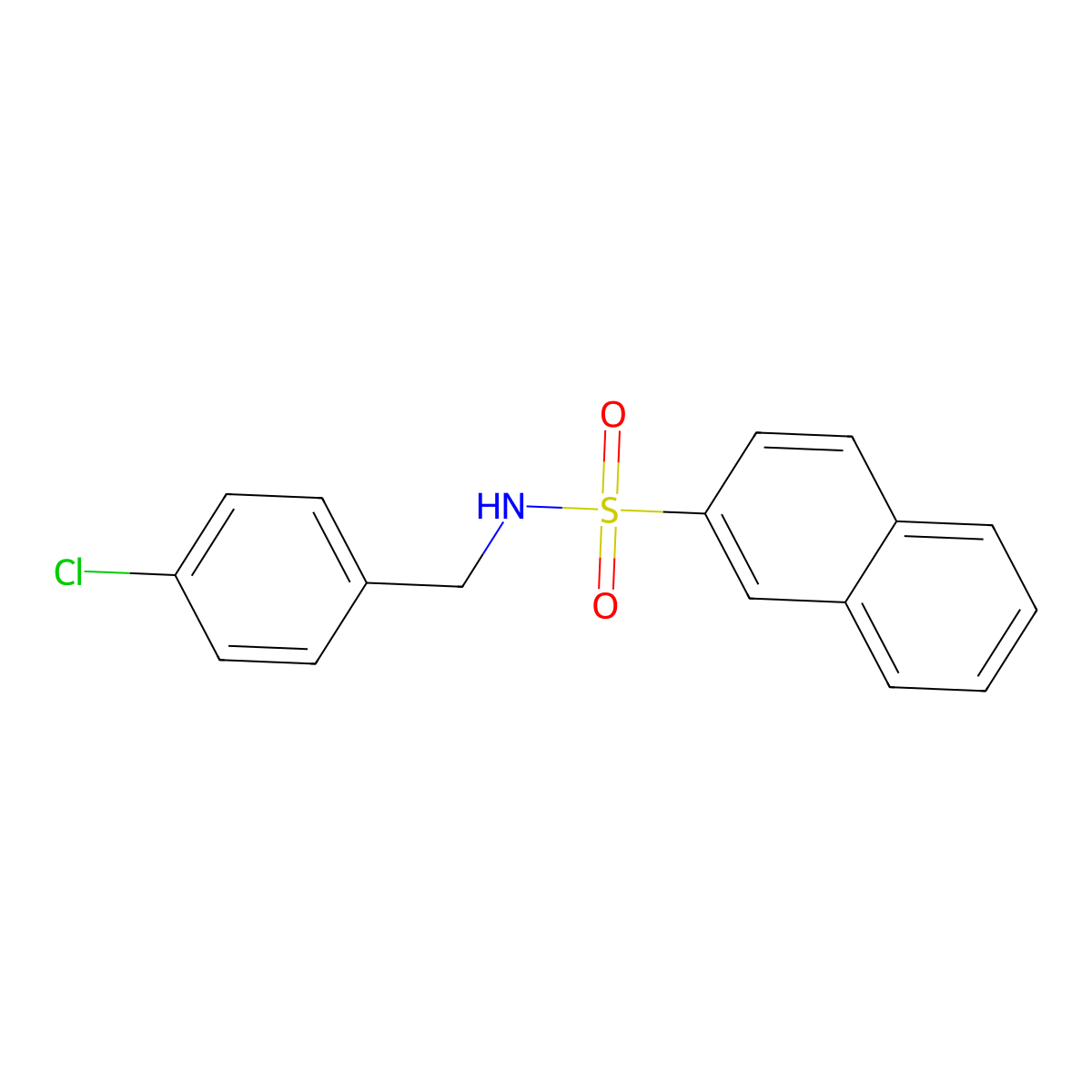 N-(4-chlorobenzyl)naphthalene-2-sulfonamide molecular structure, CAS 332942-45-7