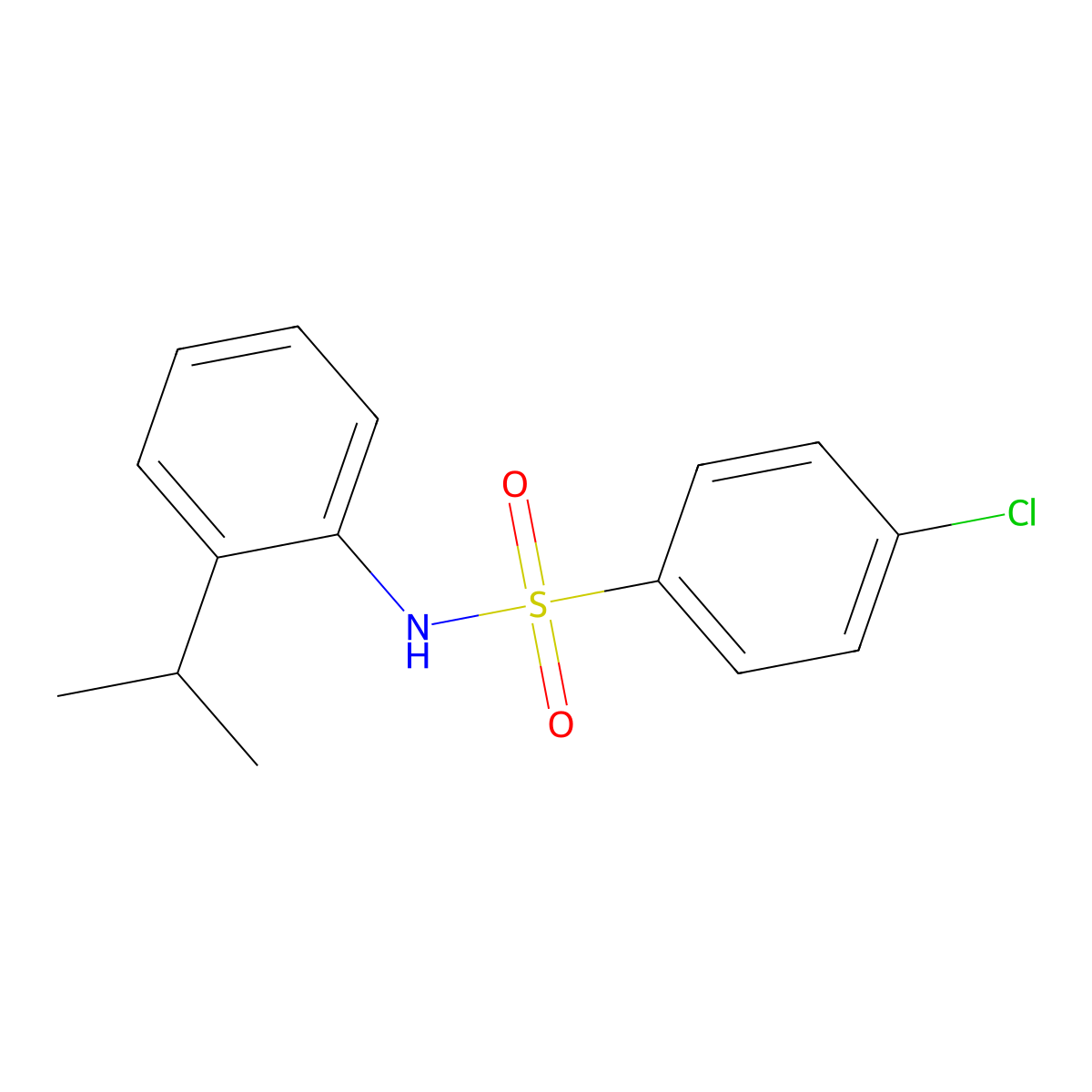 4-chloro-N-(2-propan-2-ylphenyl)benzenesulfonamide molecular structure, CAS 332942-52-6