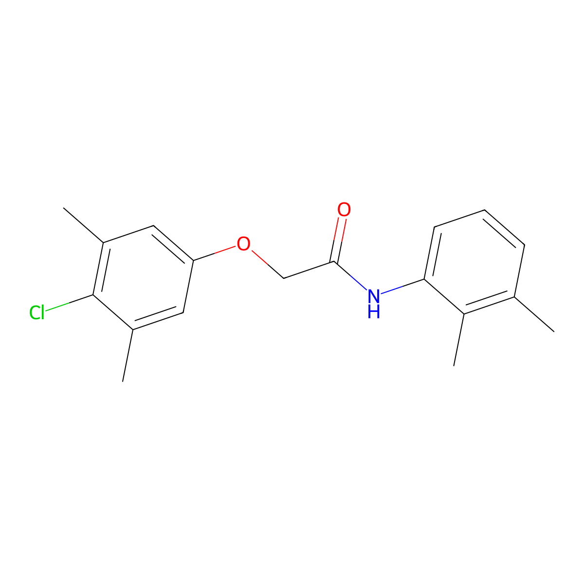 2-(4-chloro-3,5-dimethylphenoxy)-N-(2,3-dimethylphenyl)acetamide molecular structure, CAS 332942-53-7