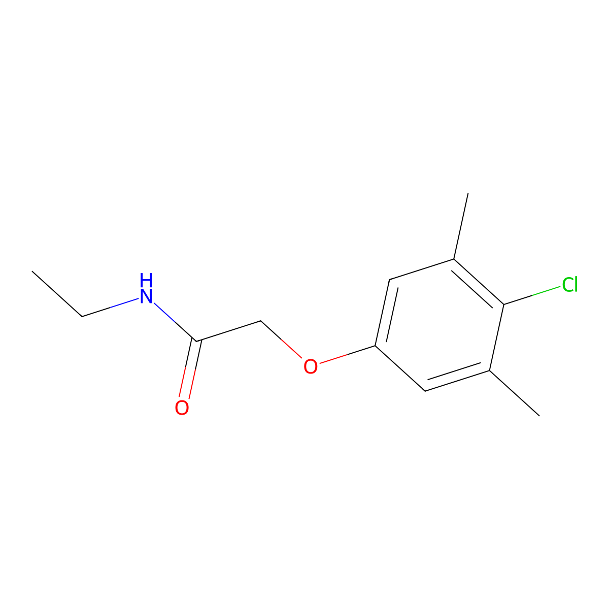 2-(4-chloro-3,5-dimethylphenoxy)-N-ethylacetamide molecular structure, CAS 332942-62-8