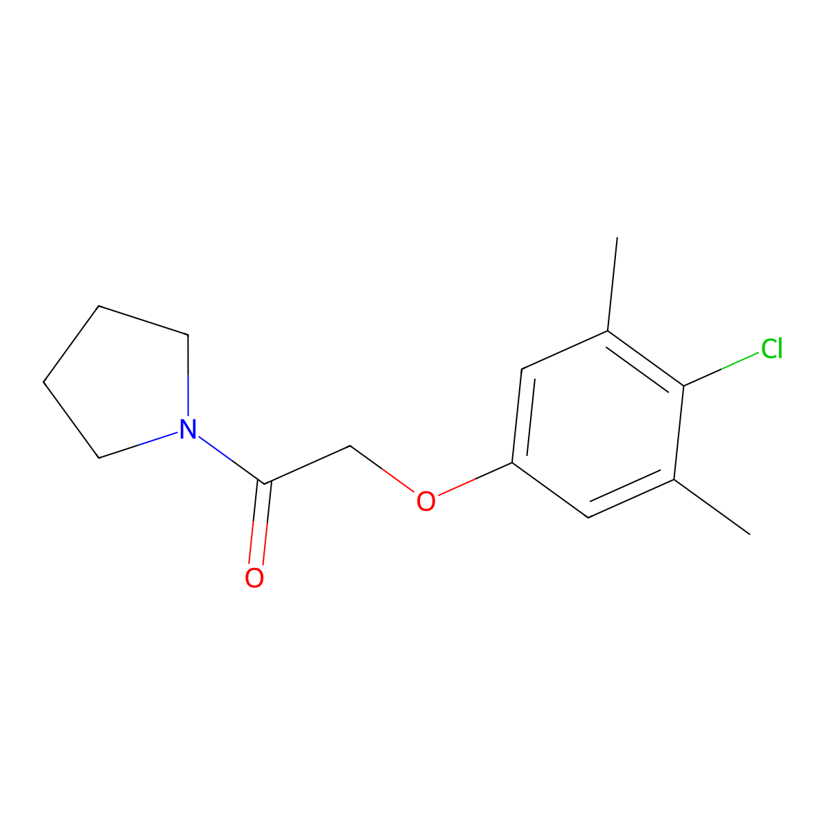 1-[(4-Chloro-3,5-dimethylphenoxy)acetyl]pyrrolidine molecular structure, CAS 332942-75-3