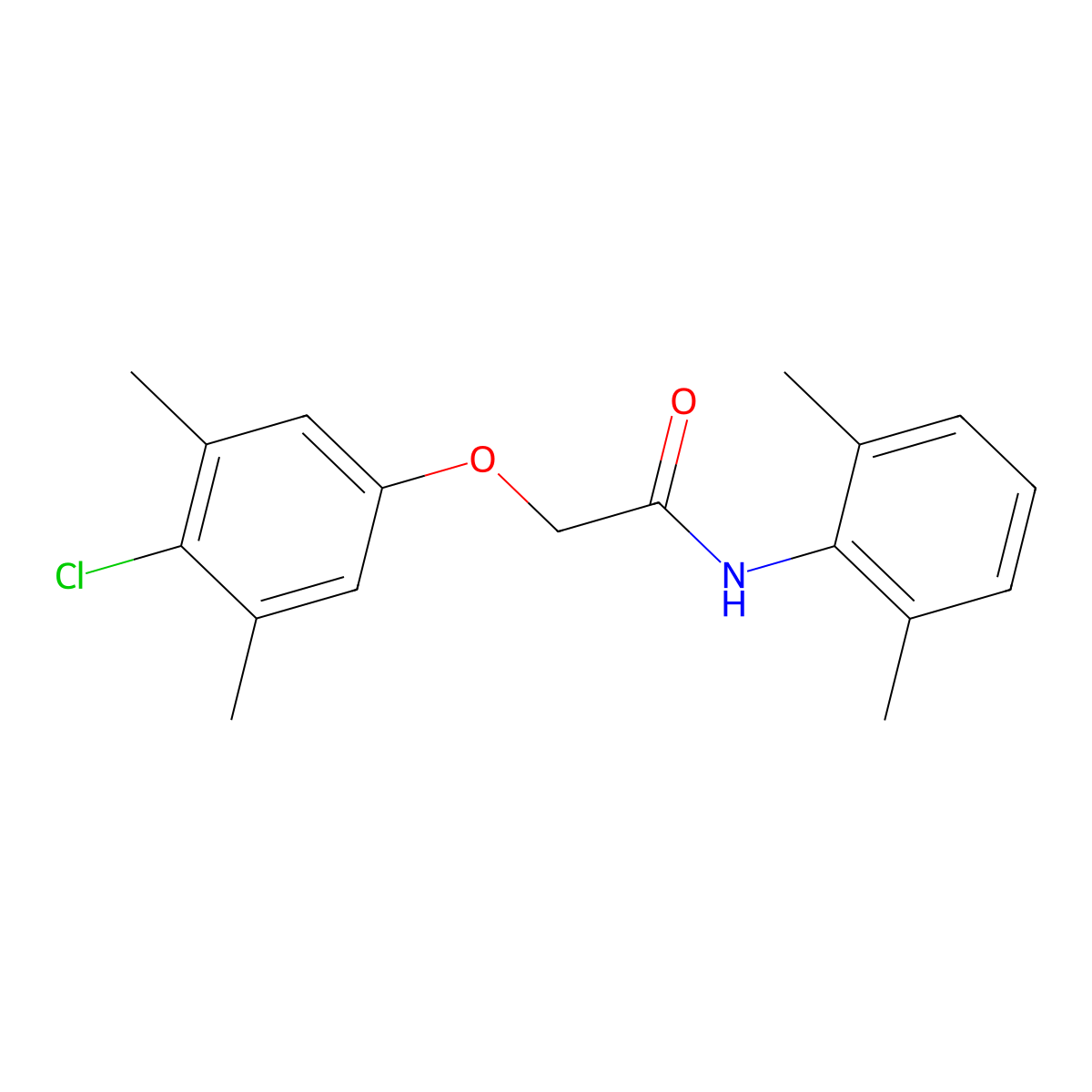 2-(4-chloro-3,5-dimethylphenoxy)-N-(2,6-dimethylphenyl)acetamide molecular structure, CAS 332942-95-7