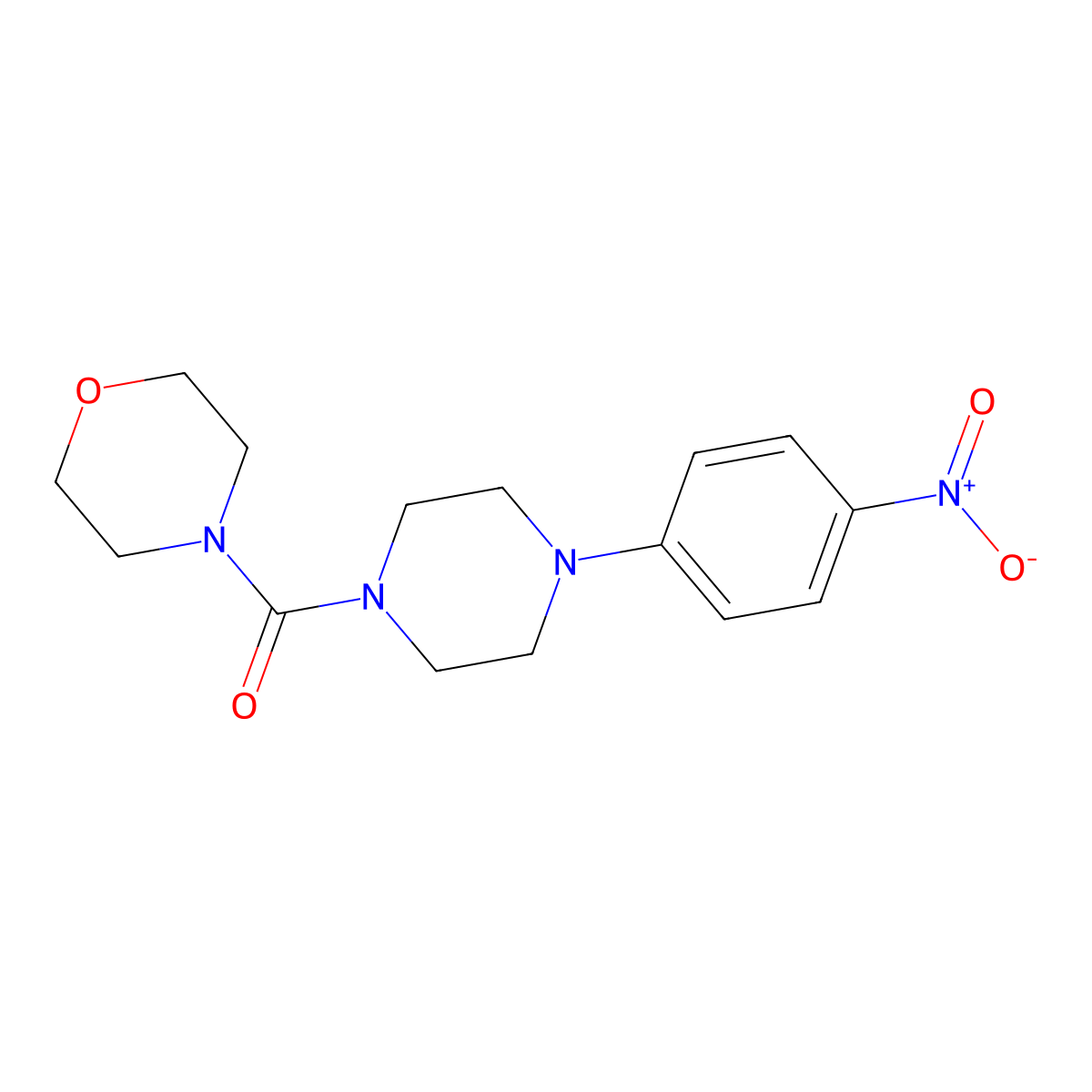 Morpholin-4-yl[4-(4-nitrophenyl)piperazin-1-yl]methanone molecular structure, CAS 332943-12-1