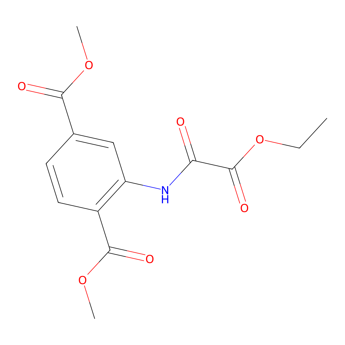 Methyl 2-[(ethoxycarbonyl)carbonylamino]-4-(methoxycarbonyl)benzoate molecular structure, CAS 332943-13-2