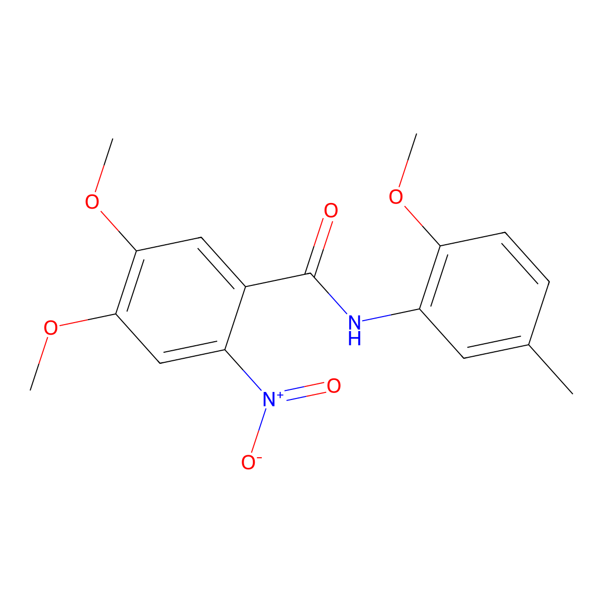 4,5-dimethoxy-N-(2-methoxy-5-methylphenyl)-2-nitrobenzamide molecular structure, CAS 332943-22-3