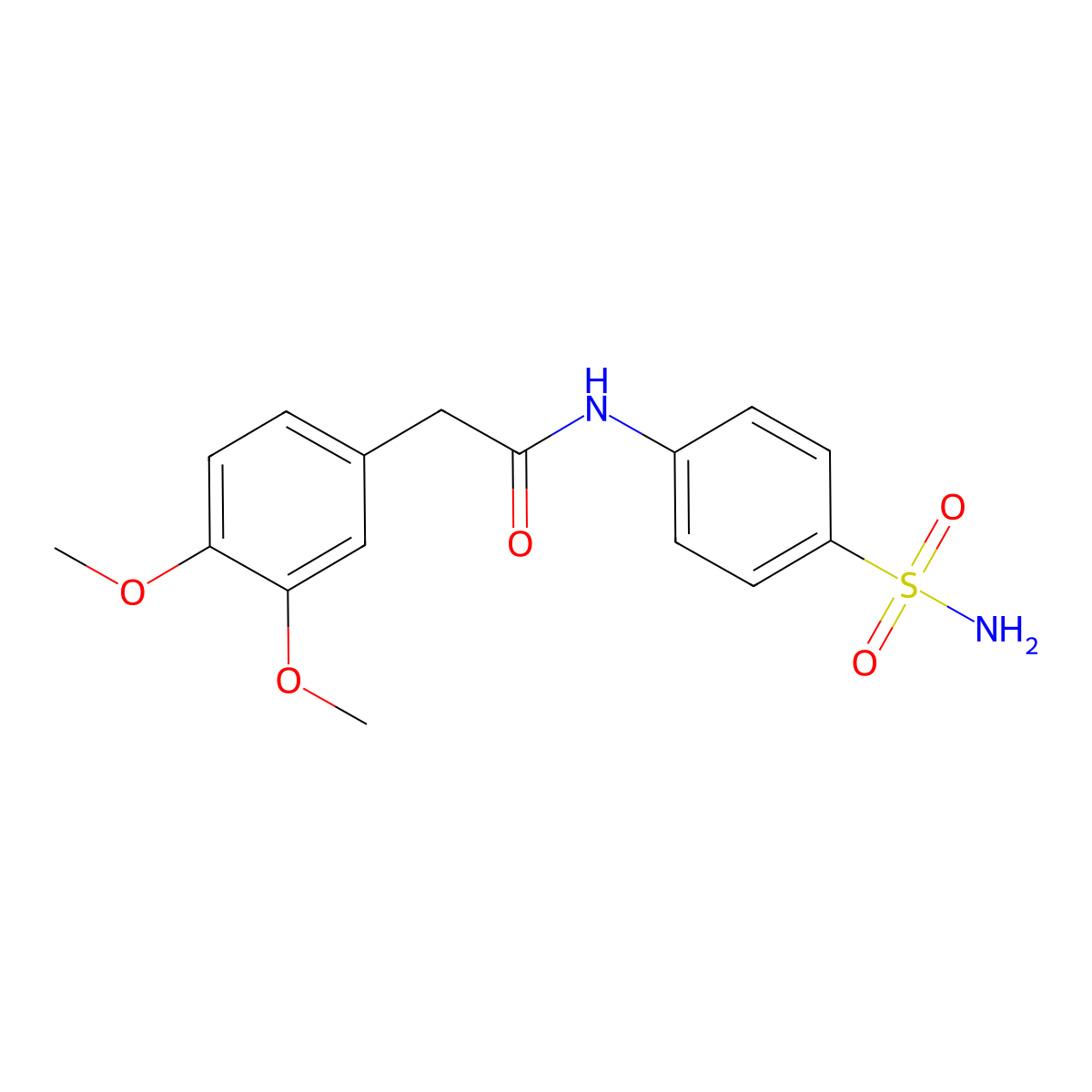 2-(3,4-dimethoxyphenyl)-N-(4-sulfamoylphenyl)acetamide molecular structure, CAS 332943-29-0