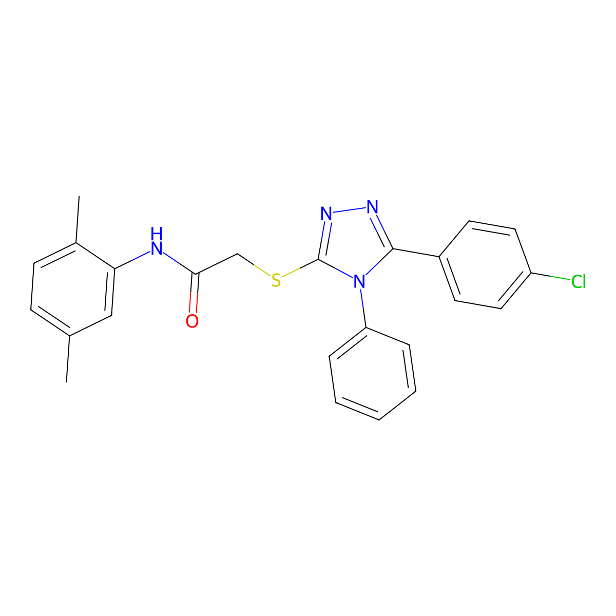 2-{[5-(4-chlorophenyl)-4-phenyl-4H-1,2,4-triazol-3-yl]sulfanyl}-N-(2,5-dimethylphenyl)acetamide molecular structure, CAS 332946-59-5