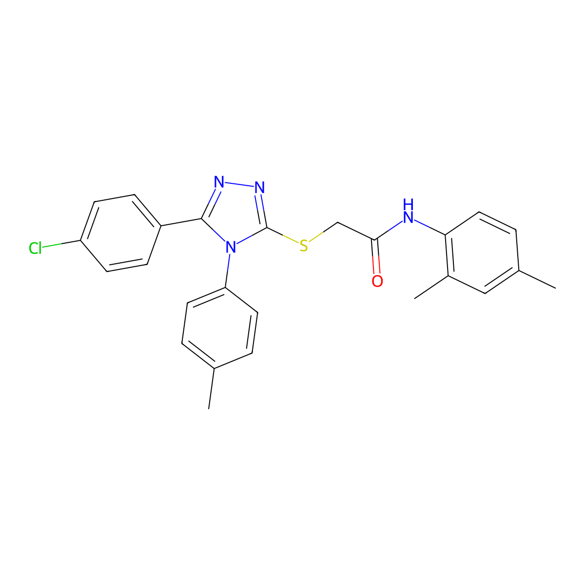 2-{[5-(4-Chlorophenyl)-4-(4-methylphenyl)-4H-1,2,4-triazol-3-YL]sulfanyl}-N-(2,4-dimethylphenyl)acetamide molecular structure, CAS 332947-78-1