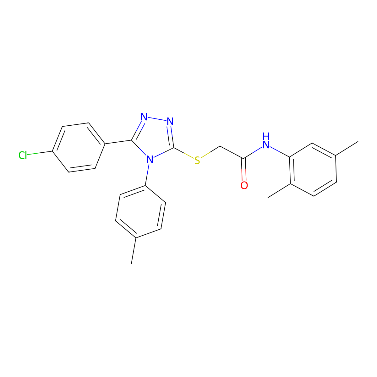 2-((5-(4-Chlorophenyl)-4-(4-methylphenyl)-4H-1,2,4-triazol-3-YL)sulfanyl)-N-(2,5-dimethylphenyl)acetamide molecular structure, CAS 332947-79-2