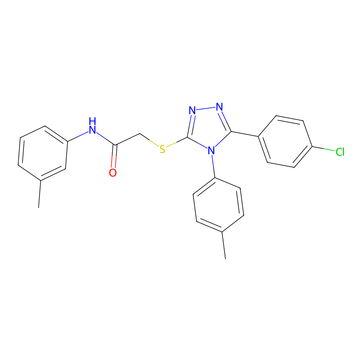 2-{[5-(4-Chlorophenyl)-4-(4-methylphenyl)-4H-1,2,4-triazol-3-YL]sulfanyl}-N-(3-methylphenyl)acetamide molecular structure, CAS 332947-80-5