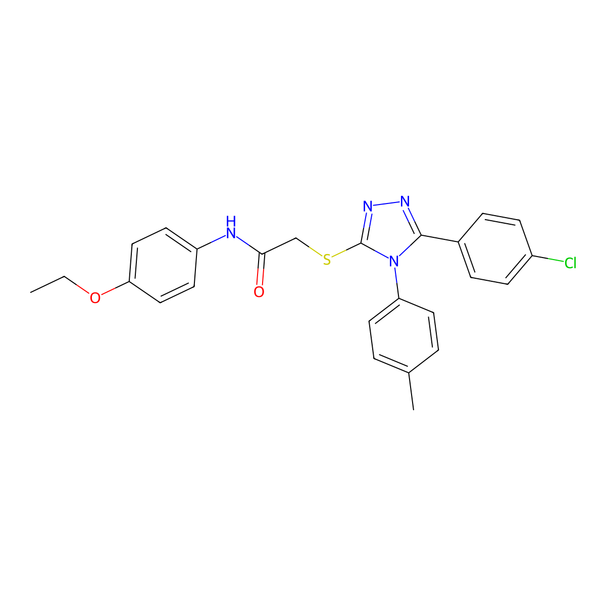 2-{[5-(4-chlorophenyl)-4-(4-methylphenyl)-4H-1,2,4-triazol-3-yl]sulfanyl}-N-(4-ethoxyphenyl)acetamide molecular structure, CAS 332947-86-1