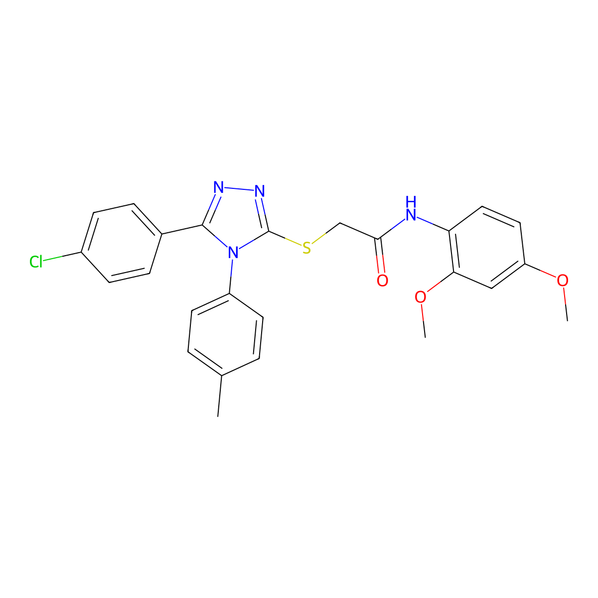 2-((5-(4-Chlorophenyl)-4-(4-methylphenyl)-4H-1,2,4-triazol-3-YL)sulfanyl)-N-(2,4-dimethoxyphenyl)acetamide molecular structure, CAS 332948-00-2