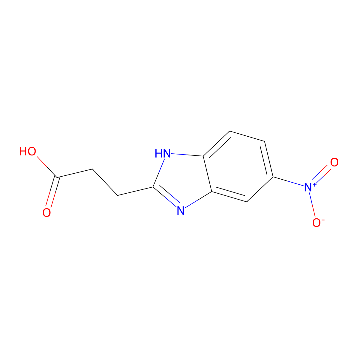 3-(5-Nitro-1H-benzoimidazol-2-yl)-propionic acid molecular structure, CAS 33299-25-1