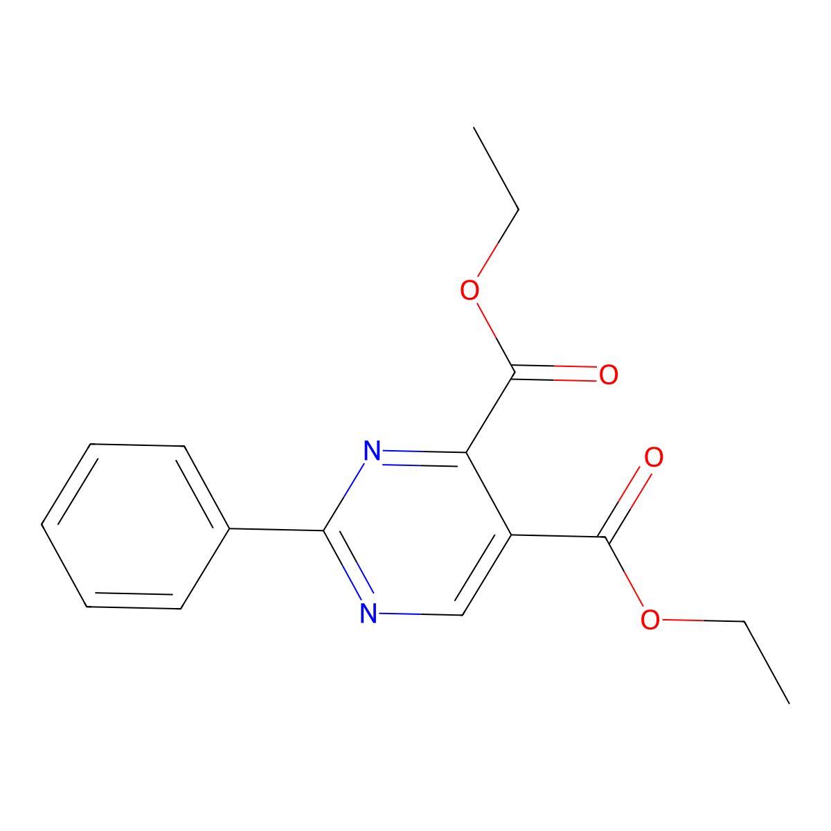 Diethyl 2-phenylpyrimidine-4,5-dicarboxylate molecular structure, CAS 33299-33-1