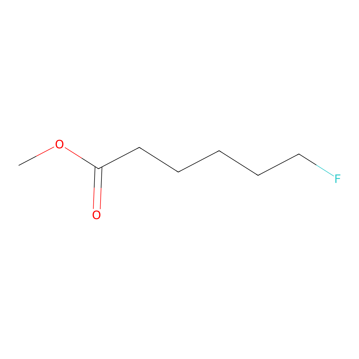 Methyl 6-fluorohexanoate molecular structure, CAS 333-07-3