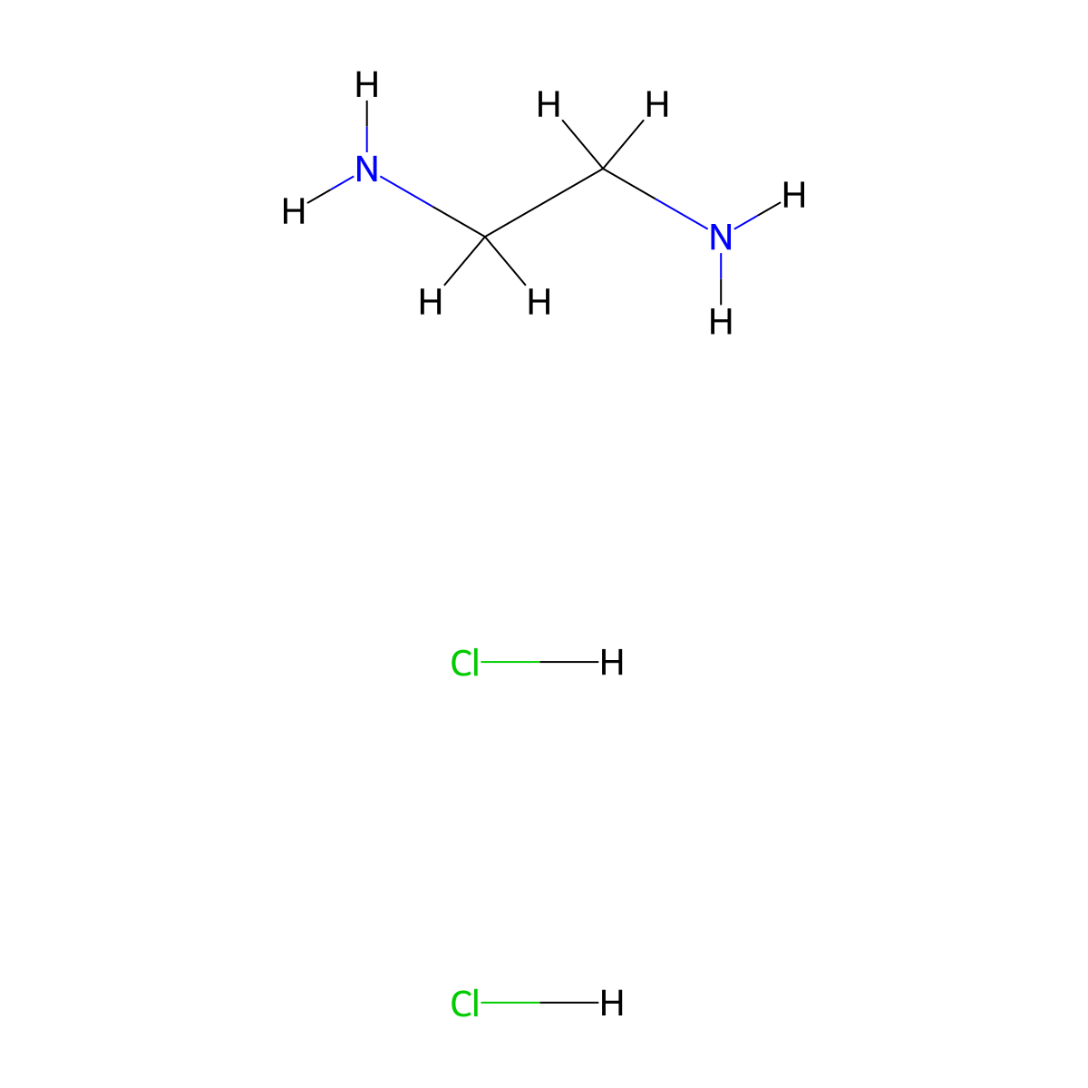 Ethylenediamine Dihydrochloride molecular structure, CAS 333-18-6