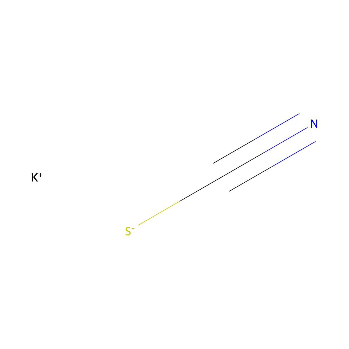 Potassium thiocyanate molecular structure, CAS 333-20-0