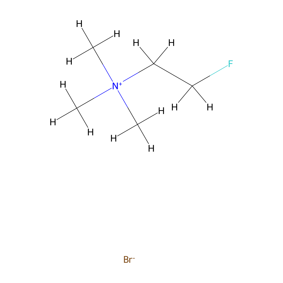 Ammonium, 2-fluoroethyltrimethyl-, bromide molecular structure, CAS 333-23-3