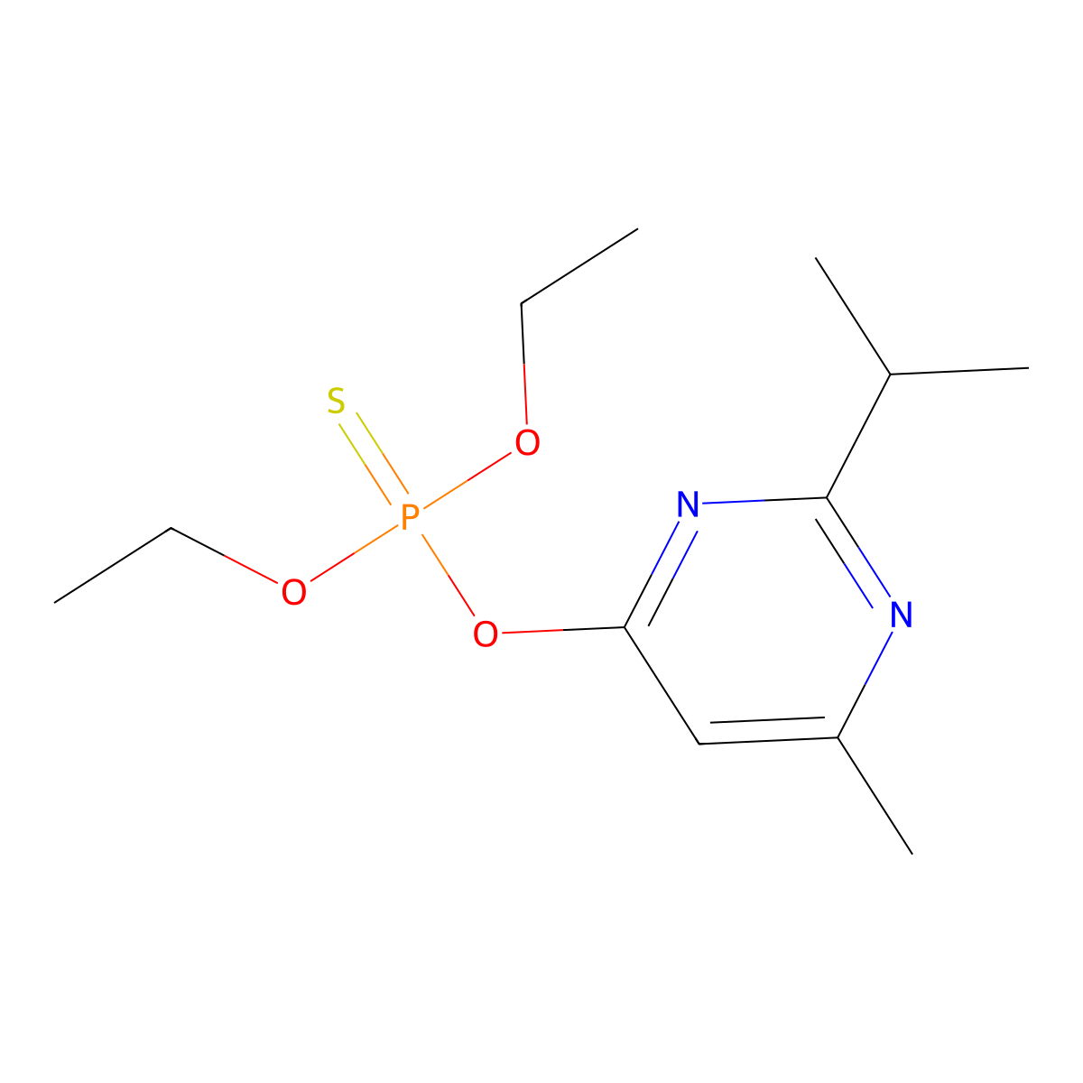 Diazinon molecular structure, CAS 333-41-5