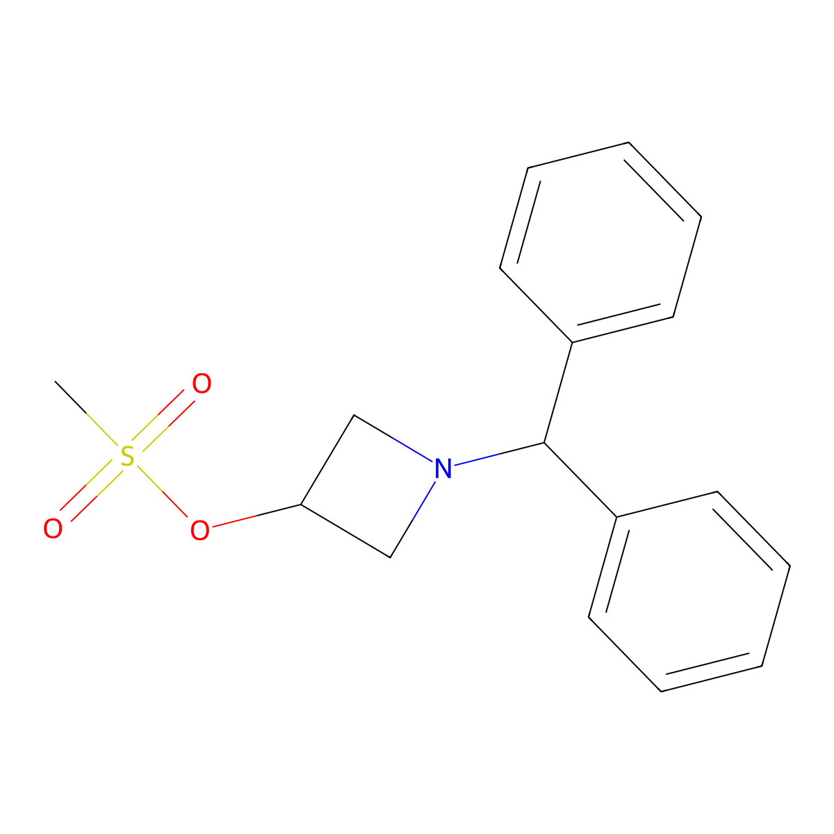 1-(Diphenylmethyl)azetidin-3-yl methanesulfonate molecular structure, CAS 33301-41-6