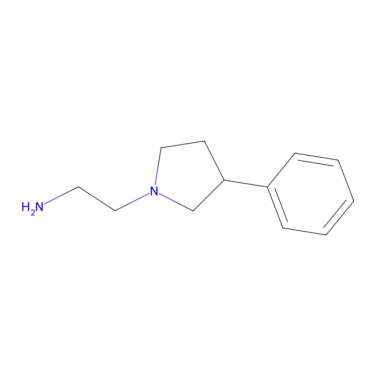 2-(3-Phenylpyrrolidin-1-yl)ethanamine molecular structure, CAS 33304-29-9