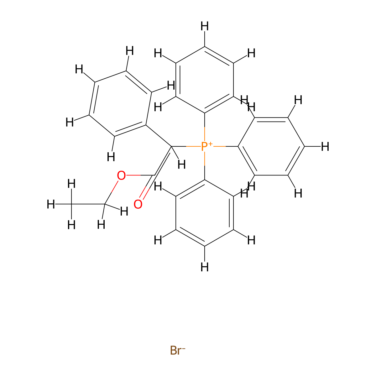 (Alpha-(ethoxycarbonyl)benzyl)triphenylphosphonium bromide molecular structure, CAS 33304-36-8