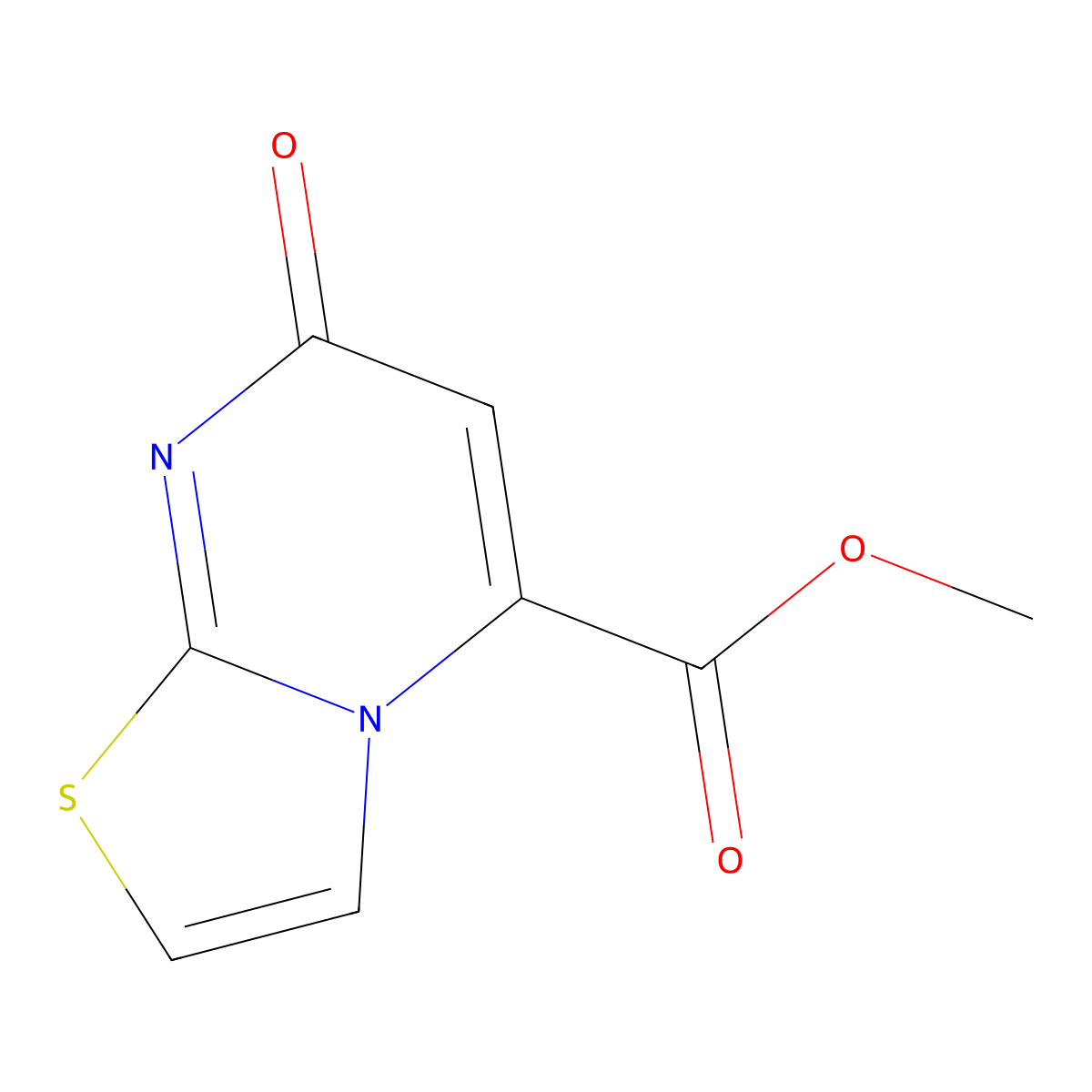 Methyl 7-oxo-7H-(1,3)thiazolo(3,2-A)pyrimidine-5-carboxylate molecular structure, CAS 33304-83-5