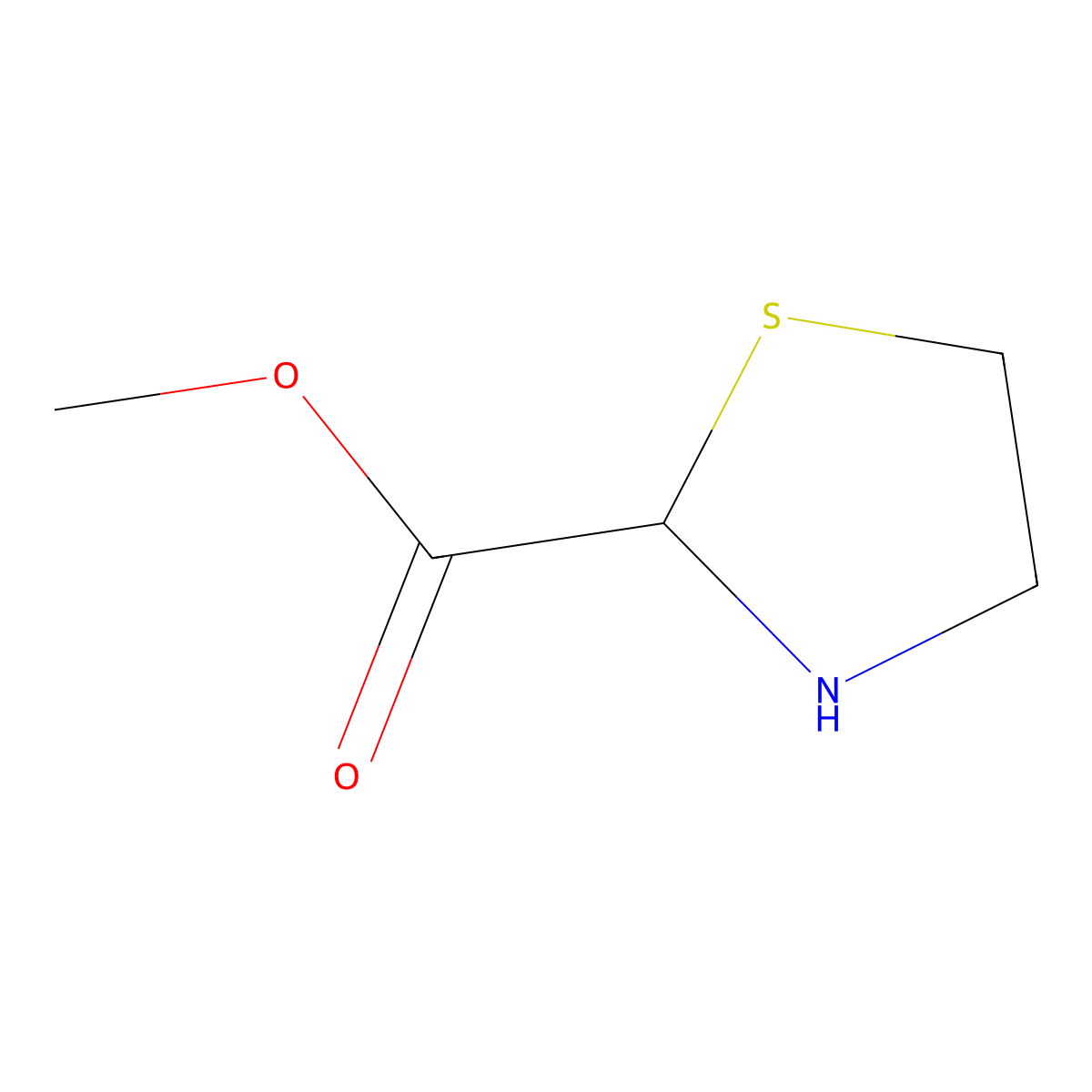 Methyl 1,3-thiazolidine-2-carboxylate molecular structure, CAS 33305-07-6