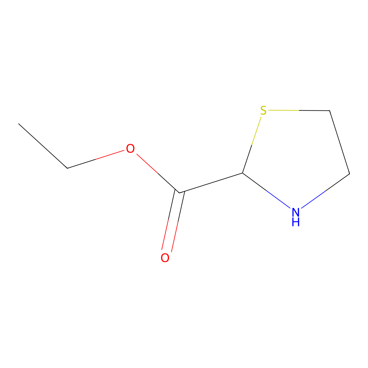 Ethyl 1,3-thiazolidine-2-carboxylate molecular structure, CAS 33305-10-1