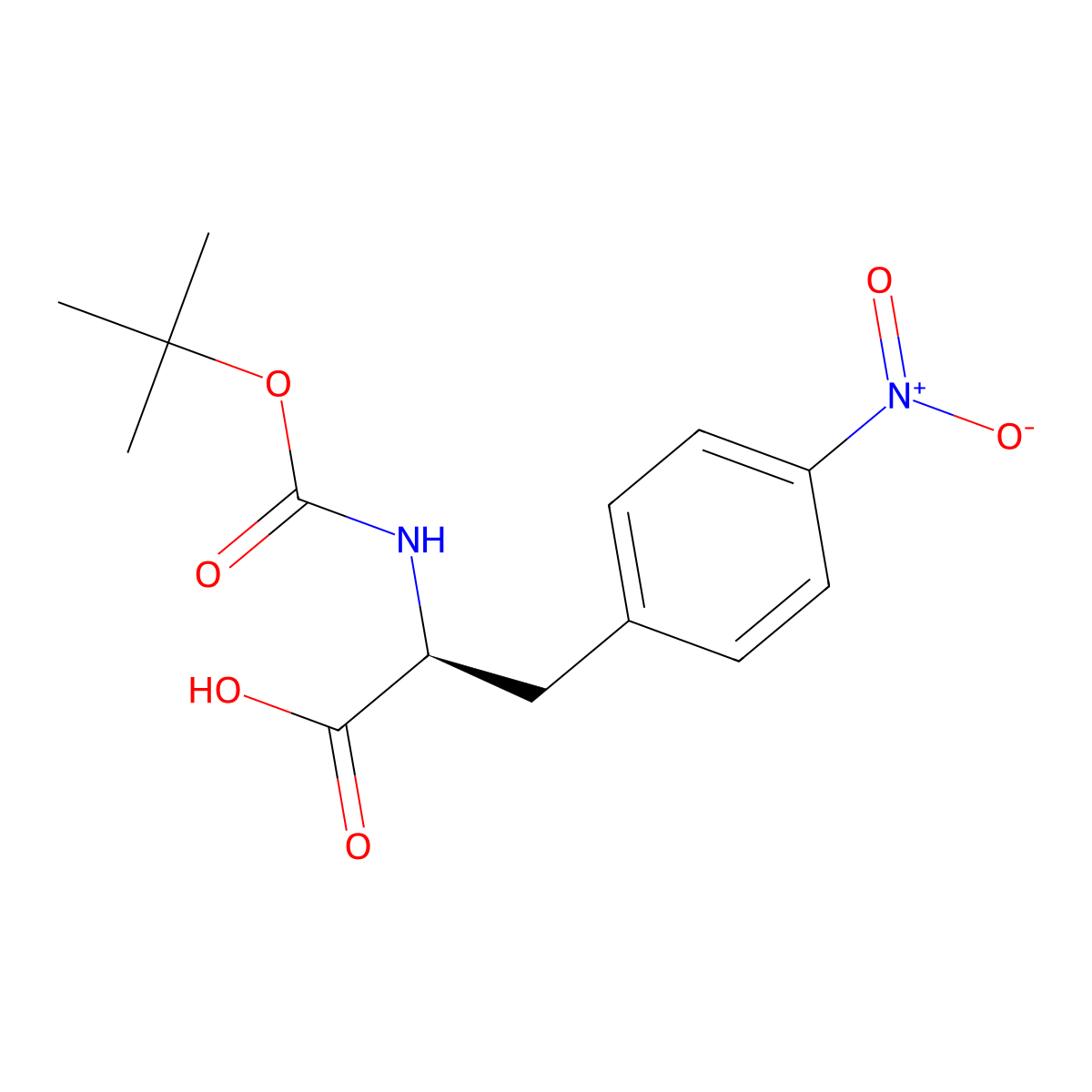 N-(tert-Butoxycarbonyl)-4-nitro-L-phenylalanine molecular structure, CAS 33305-77-0