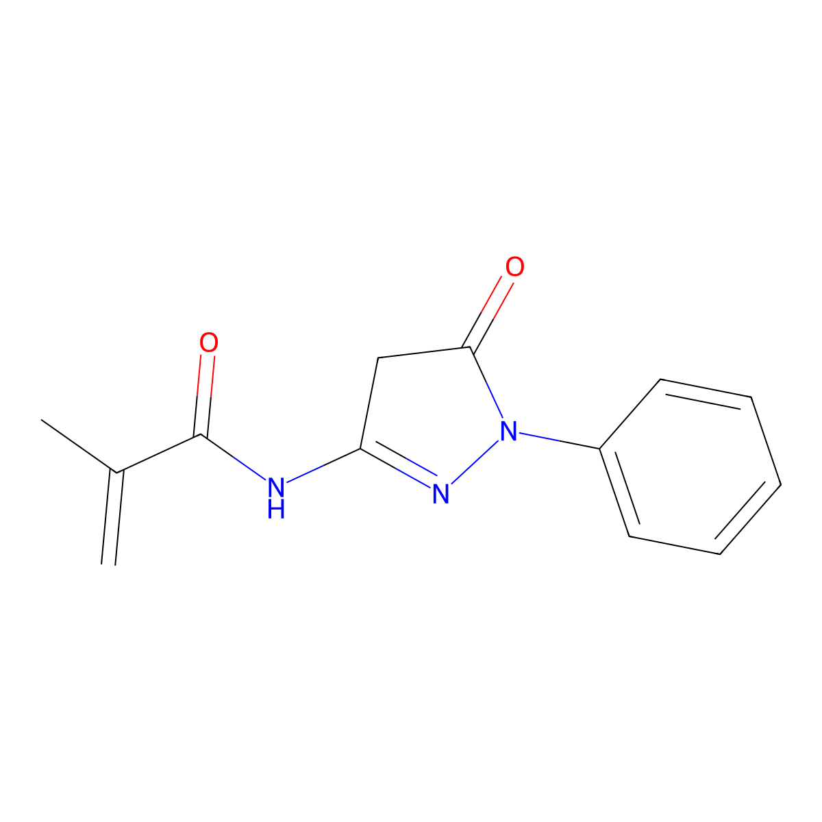 N-(4,5-Dihydro-5-oxo-1-phenyl-1H-pyrazol-3-yl)methacrylamide molecular structure, CAS 3331-54-2