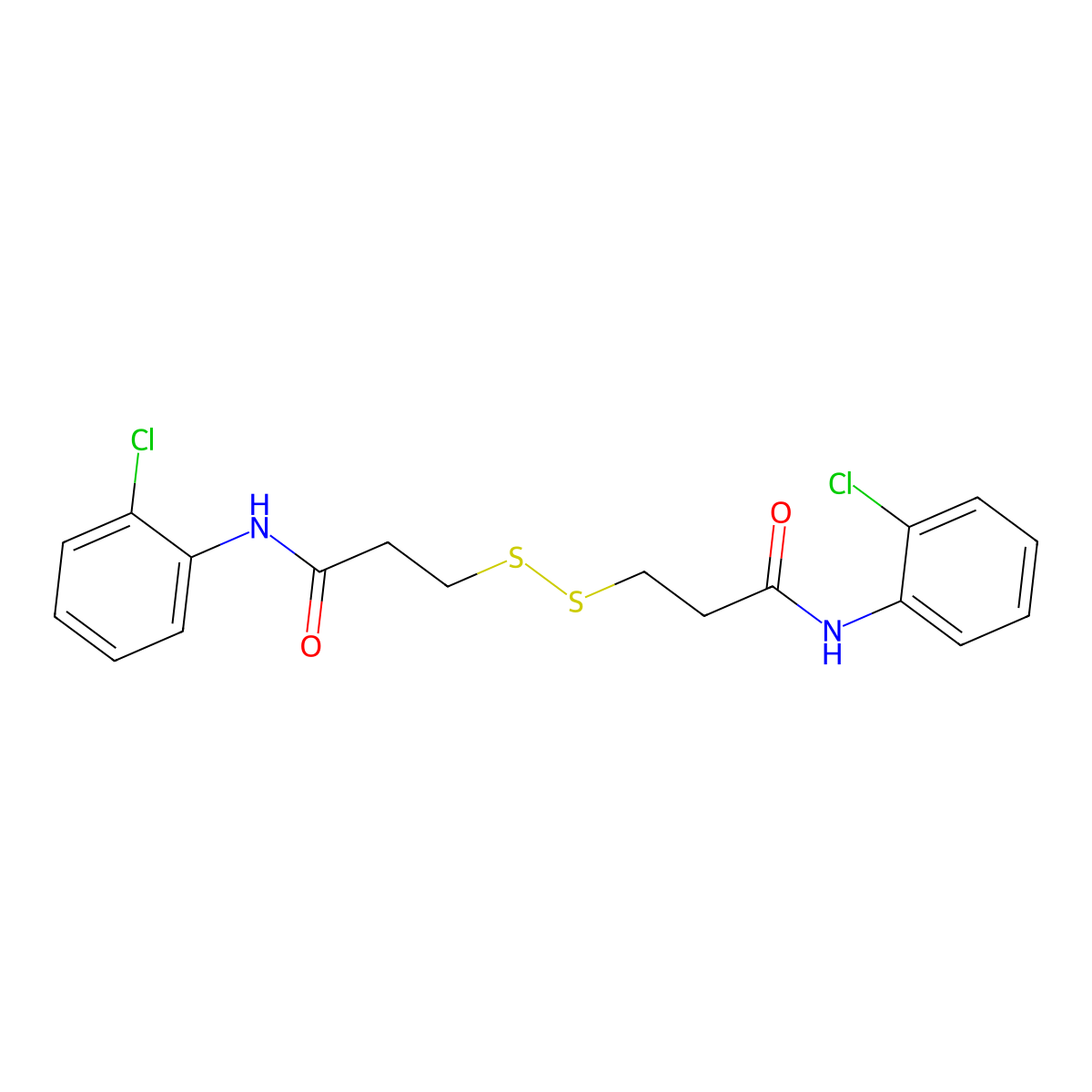3-{[3-(2-chloroanilino)-3-oxopropyl]disulfanyl}-N-(2-chlorophenyl)propanamide molecular structure, CAS 33312-23-1