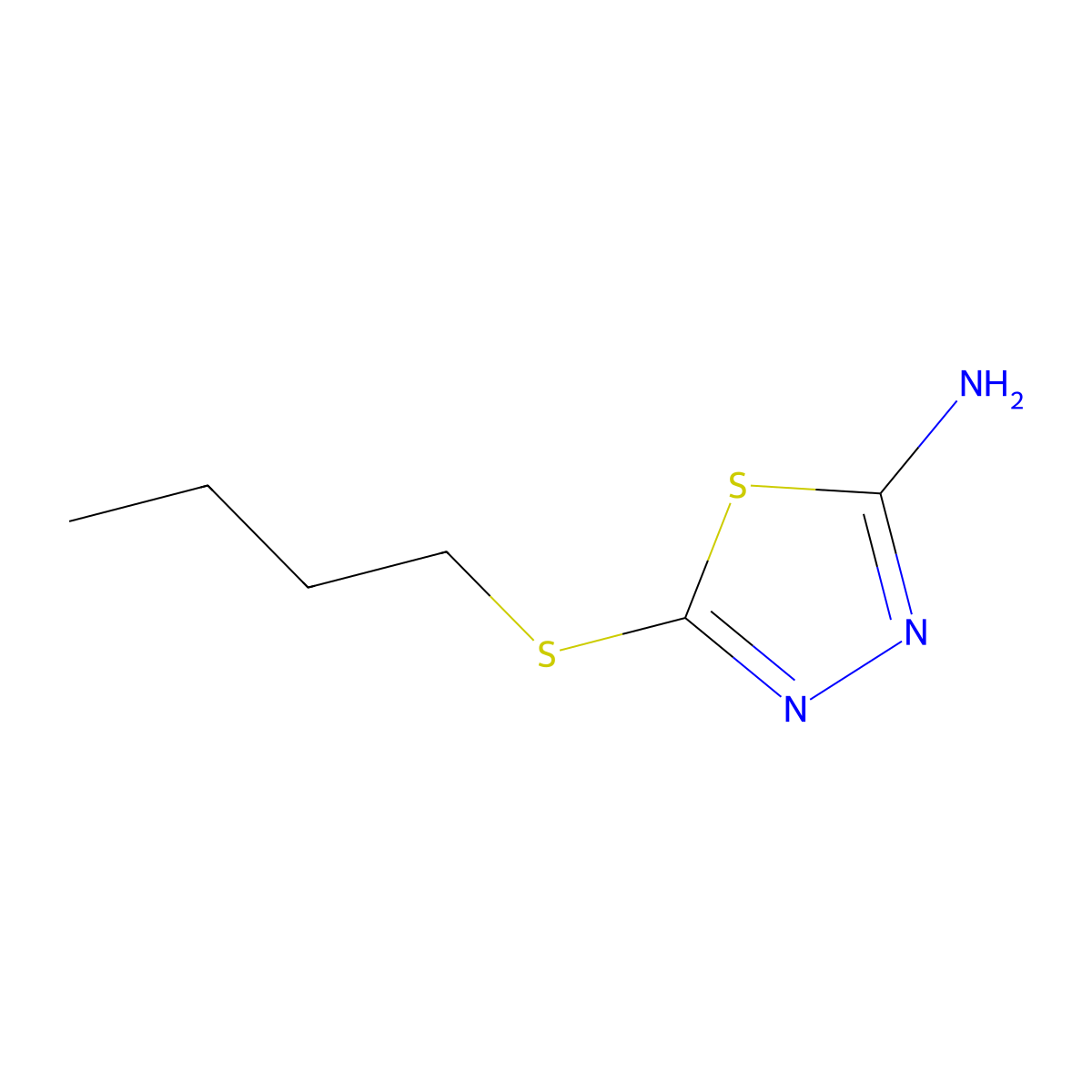 1,3,4-Thiadiazol-2-amine, 5-(butylthio)- molecular structure, CAS 33313-06-3