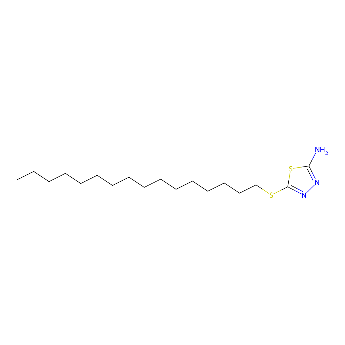 1,3,4-Thiadiazol-2-amine, 5-(hexadecylthio)- molecular structure, CAS 33313-11-0