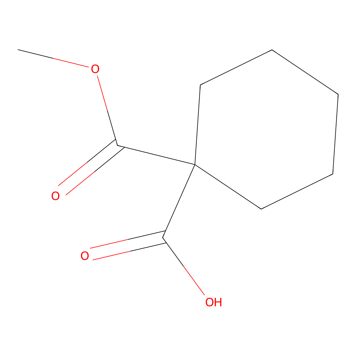 1-(Methoxycarbonyl)cyclohexane-1-carboxylic acid molecular structure, CAS 33315-64-9