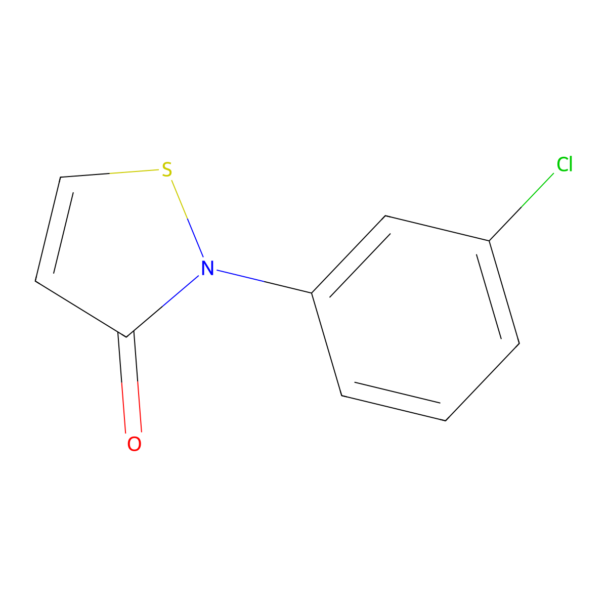 2-(3-Chlorophenyl)-2,3-dihydro-1,2-thiazol-3-one molecular structure, CAS 33319-85-6