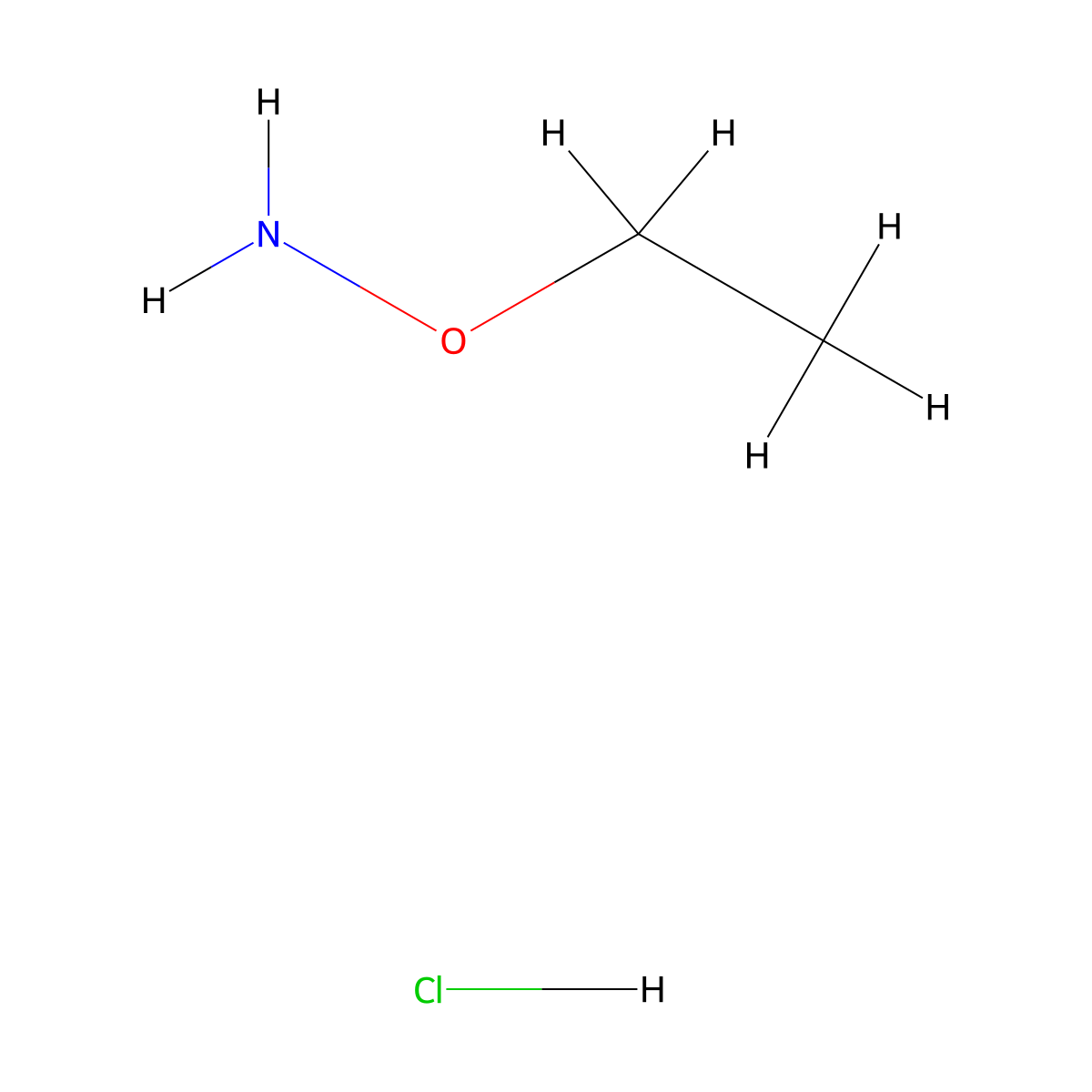 O-ethylhydroxylamine hydrochloride molecular structure, CAS 3332-29-4