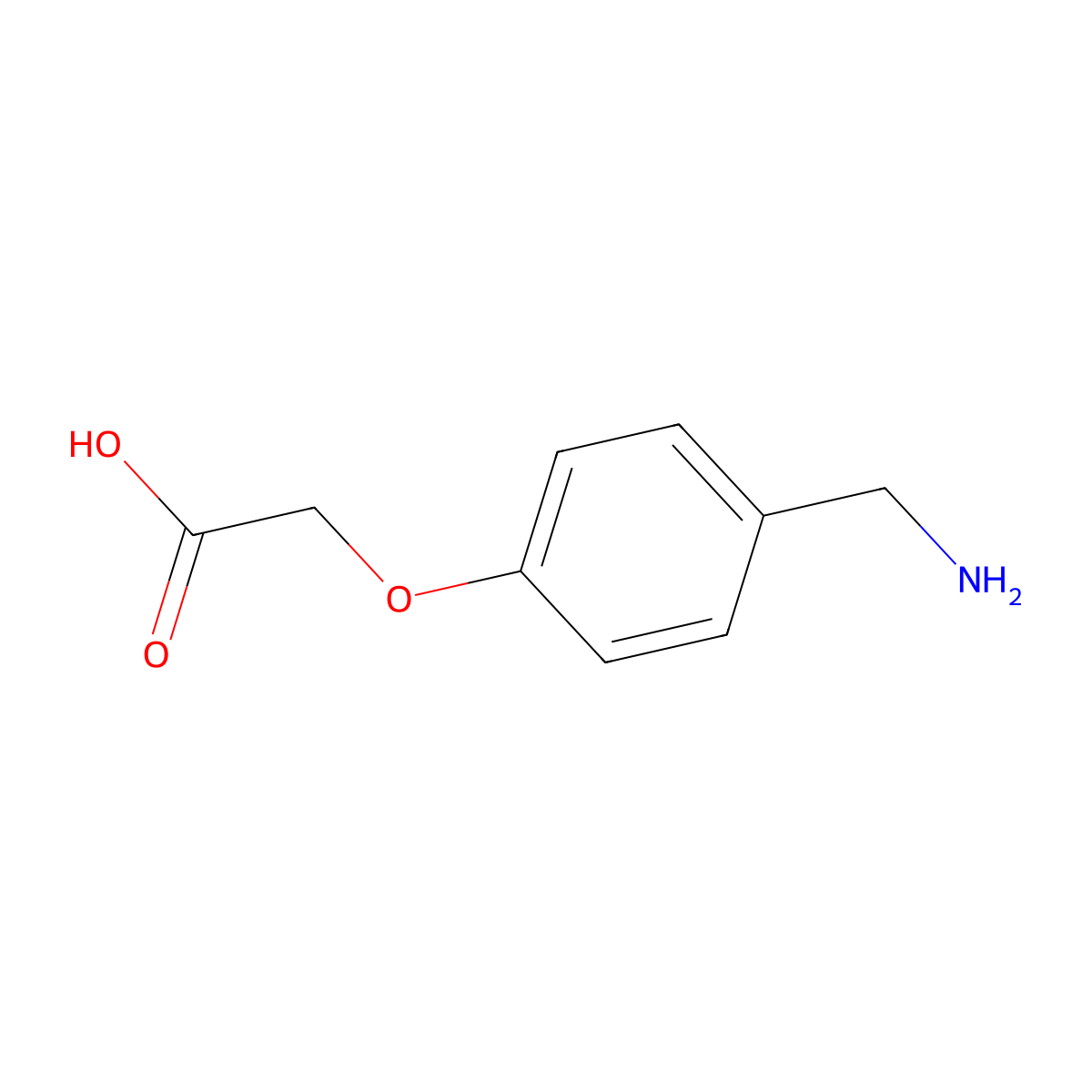 4-Aminomethylphenoxyacetic acid molecular structure, CAS 33321-38-9