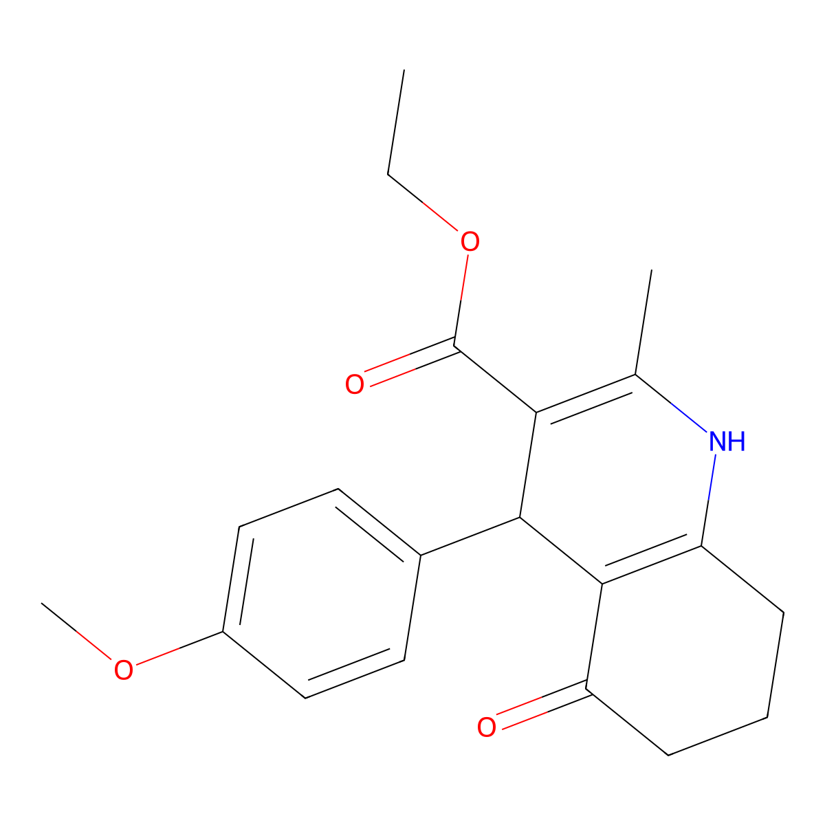 Ethyl 4-(4-methoxyphenyl)-2-methyl-5-oxo-1,4,5,6,7,8-hexahydroquinoline-3-carboxylate molecular structure, CAS 33322-95-1