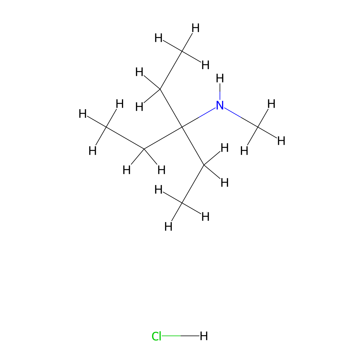 Propylamine, 1,1-diethyl-N-methyl-, hydrochloride molecular structure, CAS 33326-84-0