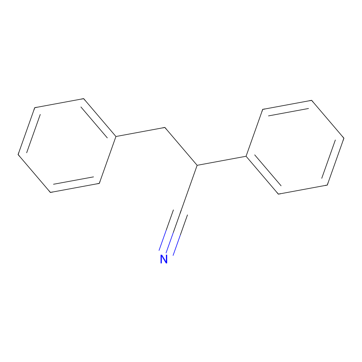 2,3-Diphenylpropiononitrile molecular structure, CAS 3333-14-0