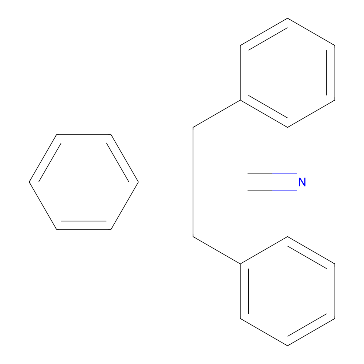 Alpha-benzyl-alpha-phenylhydrocinnamonitrile molecular structure, CAS 3333-16-2